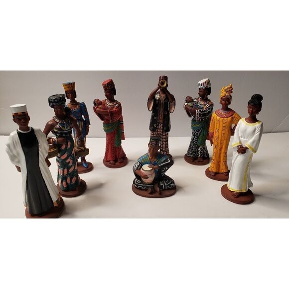 Vintage African Figurines (9 Pieces) - Picture 2 of 7
